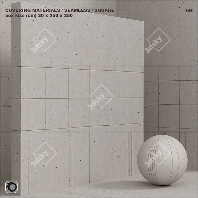 Seamless Material Set - Plaster, Concrete, Panel (95) 3D model image 1