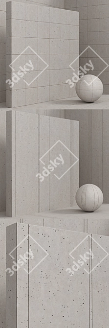 Seamless Material Set - Plaster, Concrete, Panel (95) 3D model image 3