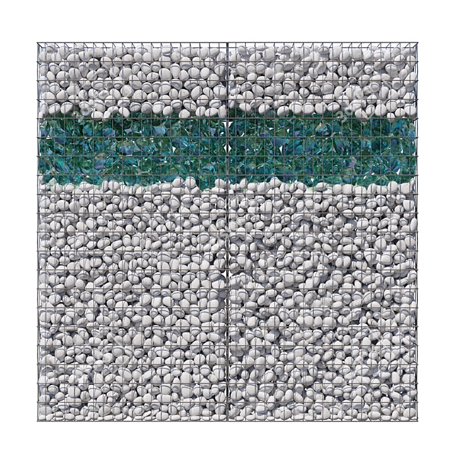 Glass & Stone Gabion for Landscaping 3D model image 1