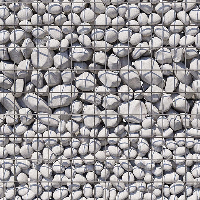 Glass & Stone Gabion for Landscaping 3D model image 3