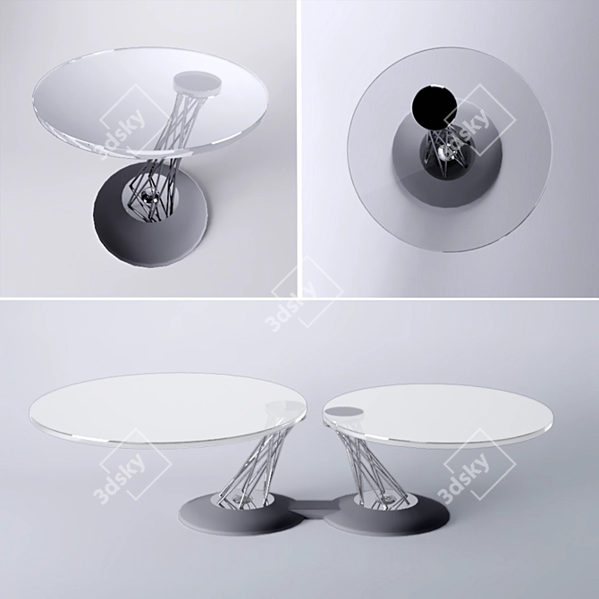 Gemelli Extendable Coffee Table & Side Table 3D model image 1