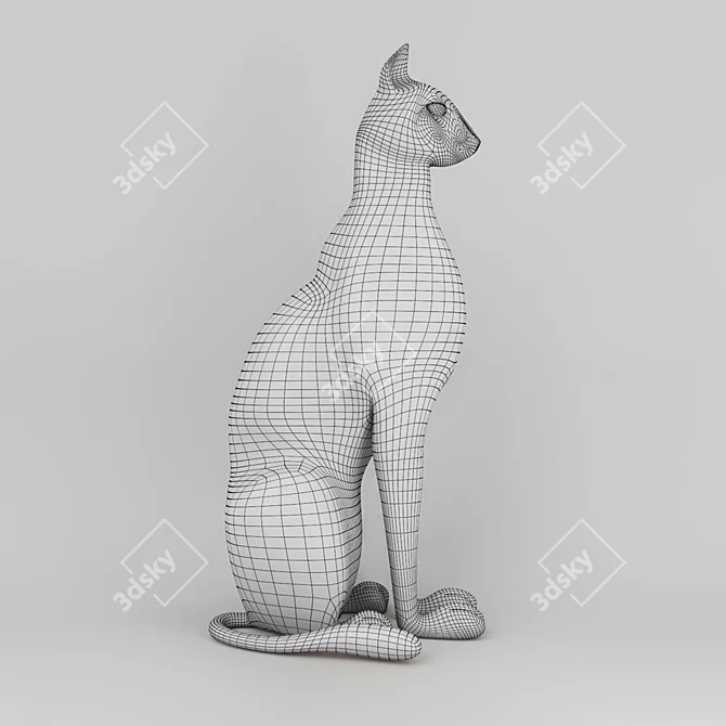 Egyptian Majesty: Abhika Cat Sculpture 3D model image 3