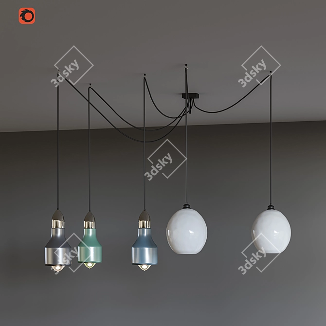 Modern Spider Ceiling Lamp 3D model image 1
