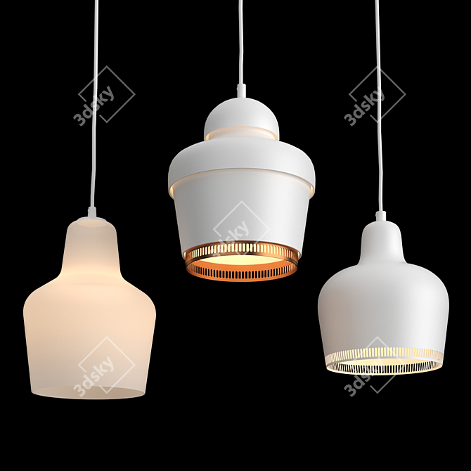 Modular Pendant Lamps Collection 3D model image 1