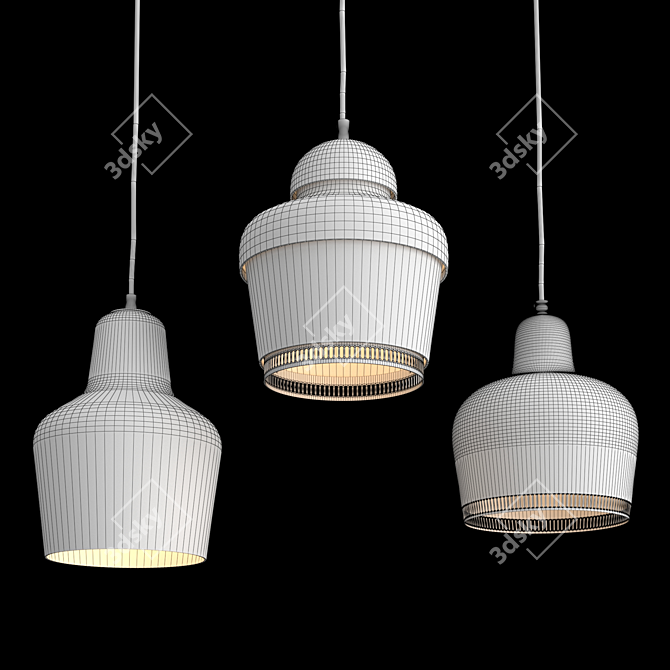 Modular Pendant Lamps Collection 3D model image 3