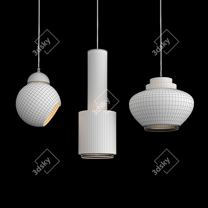 ARTEK Pendant Lamps Collection: A333, A110, A338 3D model image 3