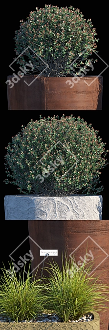 Outdoor Set 11: 2200mm Tall Pot 3D model image 2