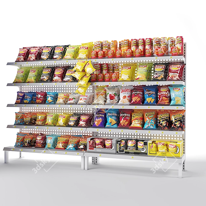 Mall Snack & Beverage Display Stand 3D model image 2