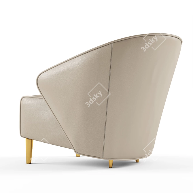 WAVE Leather Armchair: Elegant & Enveloping 3D model image 2