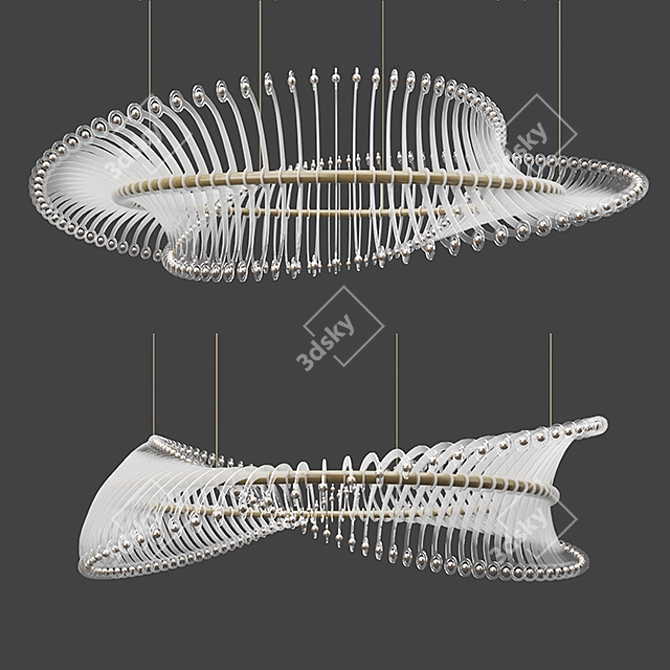 Chrysalis Ribbed Pendant Light 3D model image 1