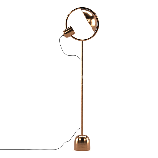 Kare Brass Floor Lamp: Elegant Illumination Solution 3D model image 1