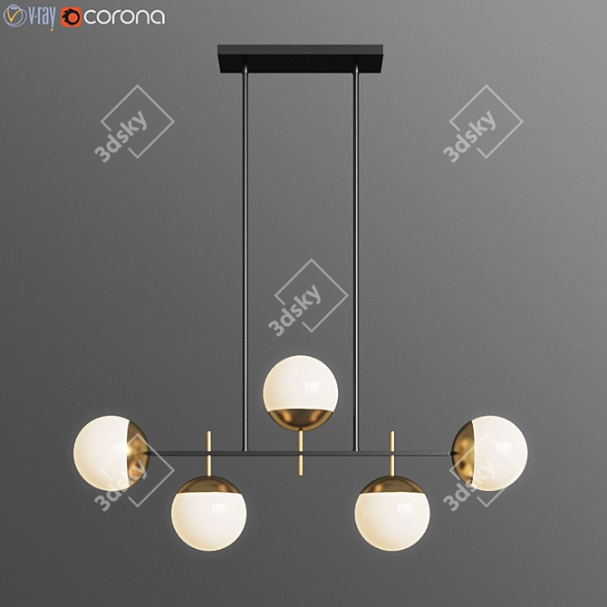 Alluria Weathered Black and Gold Pendant 3D model image 1