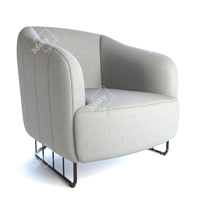 Modern Grey Cleveland Accent Chair 3D model image 1