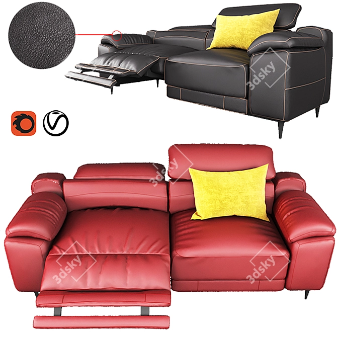 Sofalogy 2: Luxury Leather Sofa 3D model image 1