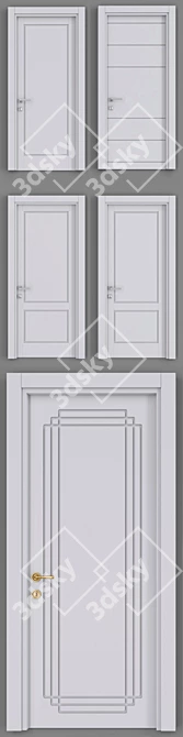 Italon Uno Door Set: 5 Colors, 2 Handle Options 3D model image 2