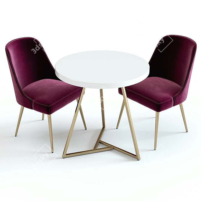 West Elm Lacquer Top Table 3D model image 2