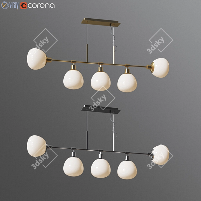 Erich MOD221 Gold/Chrome Suspension 3D model image 1