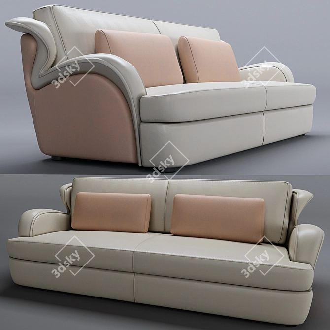 Elegant Purple Morgana Sofa 3D model image 1