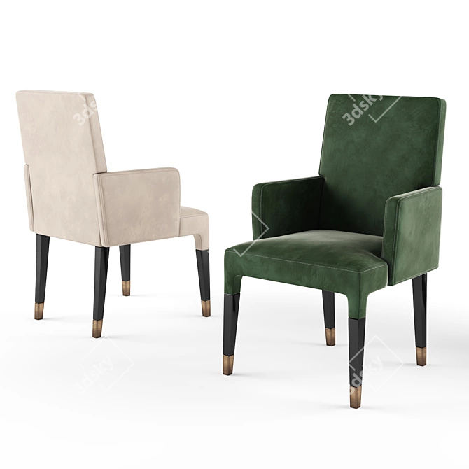 Modern Upholstered Fabric Armchair 3D model image 2