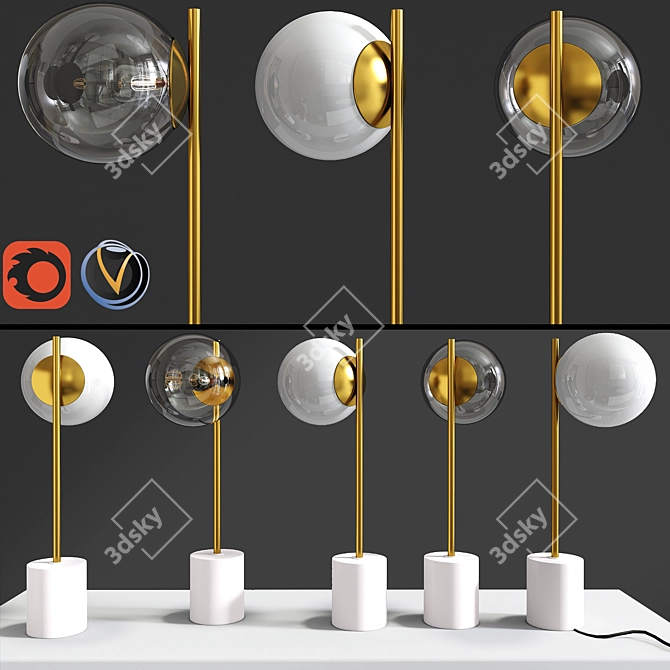 Sleek Stem Table Lamp - Elegant Lighting Solution 3D model image 1