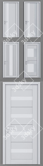 UNILACK U-Series Doors: 6 Colors, 4 Glass Options, 2 Handle Choices 3D model image 2