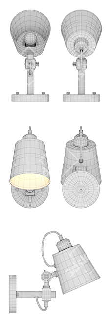 Modern Forest Wall Sconce 3D model image 3