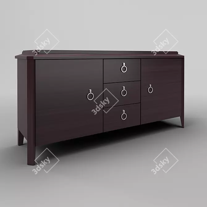 MESTRE Cherry Wood Buffet: Elegant & Functional 3D model image 1