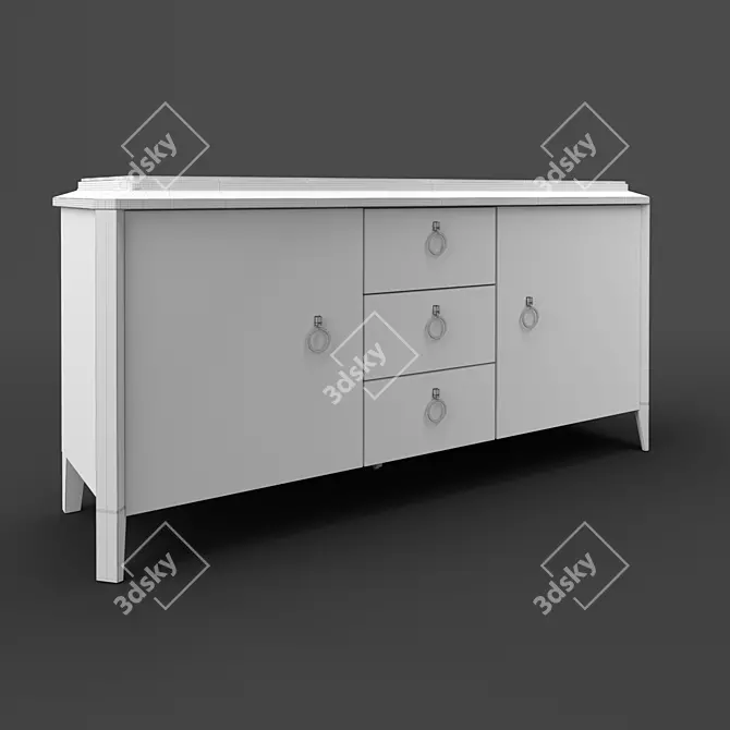 MESTRE Cherry Wood Buffet: Elegant & Functional 3D model image 2