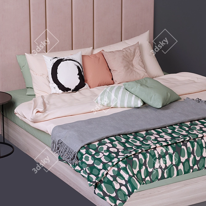 Luxury 3-Piece Bed Linen Set 3D model image 2