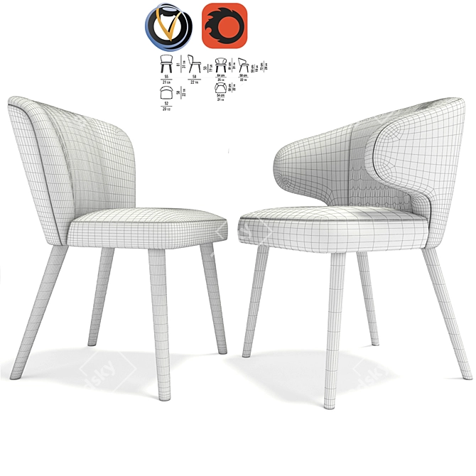 Modern Aston Chair - Sleek and Stylish 3D model image 3