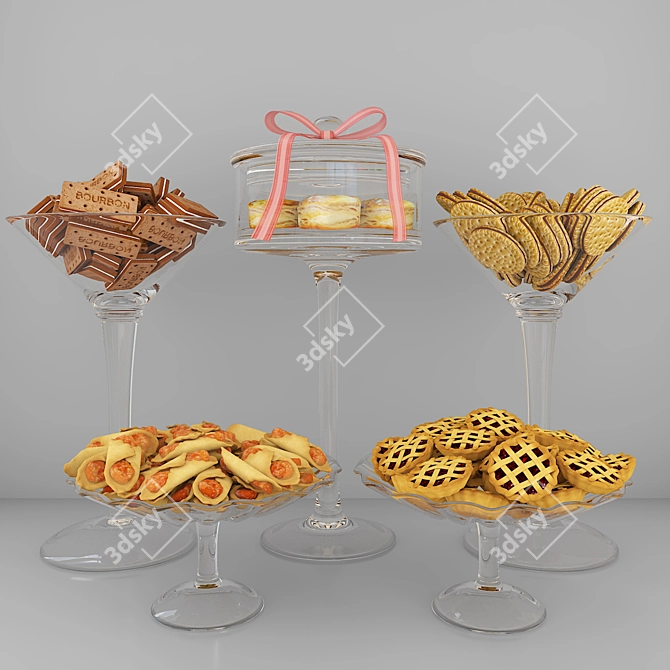 Assorted Gourmet Cookies: 5 Flavours 3D model image 1