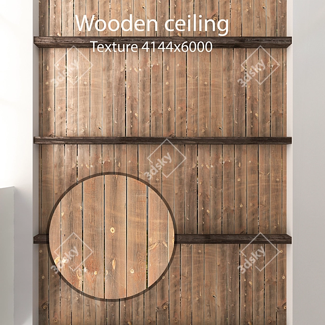 Wooden Beamed Ceiling Kit 3D model image 1