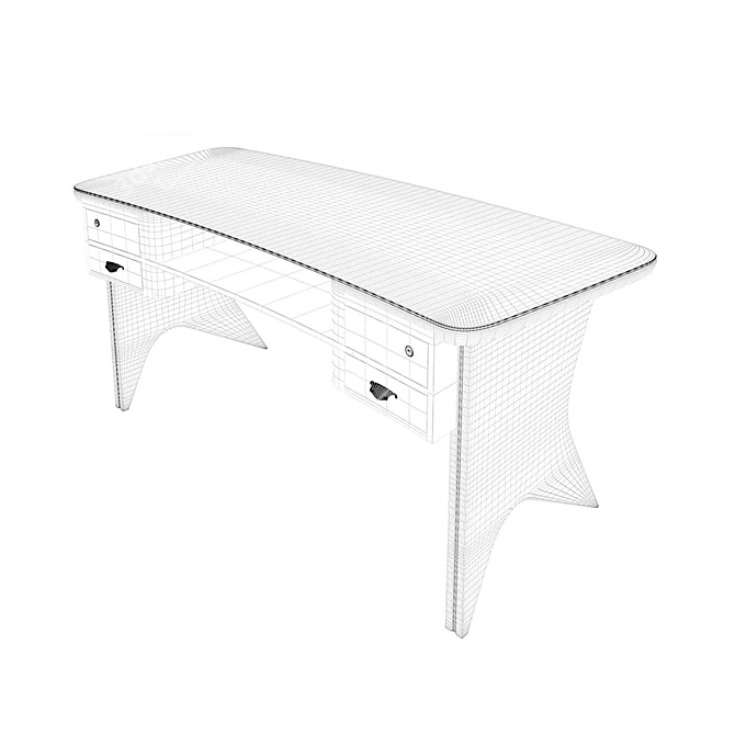 Italian Mid-Century Desk 3D model image 3