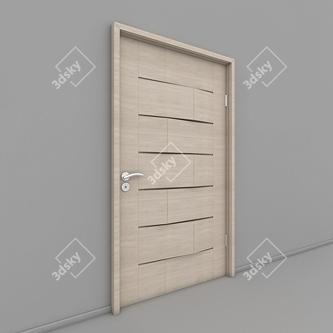 Solid wood door, timeless elegance 3D model image 1