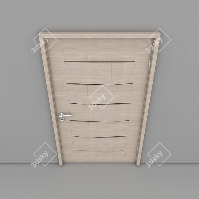 Solid wood door, timeless elegance 3D model image 3