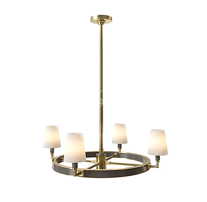 Modern Bronze Ring Chandelier 3D model image 1