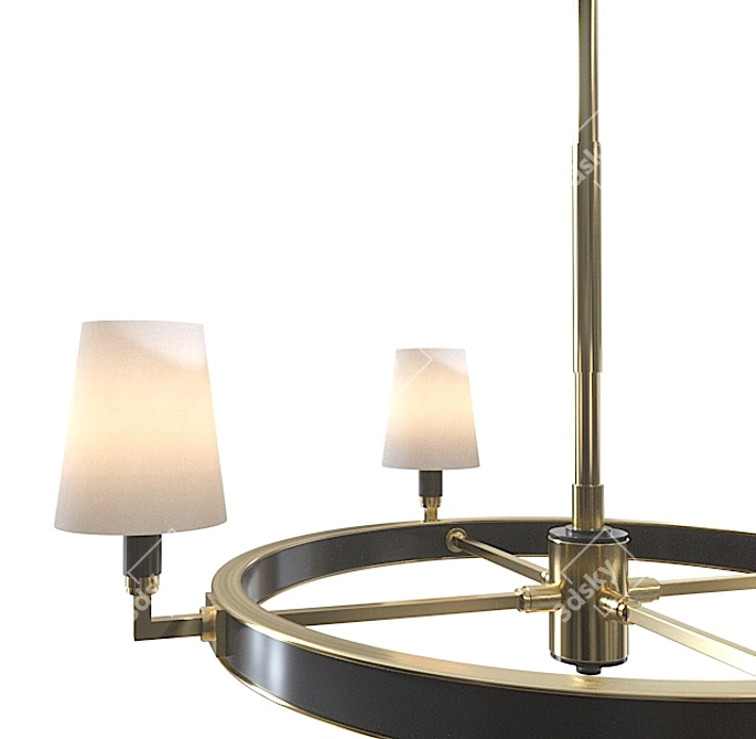 Modern Bronze Ring Chandelier 3D model image 2