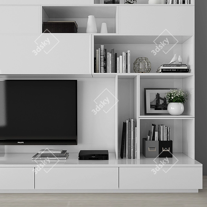 Elegant TV Stand Set 041 3D model image 2