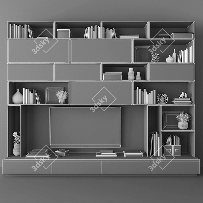 Elegant TV Stand Set 041 3D model image 3