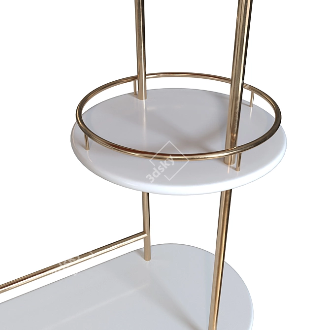 Elegant Tiered Bar Console 3D model image 2