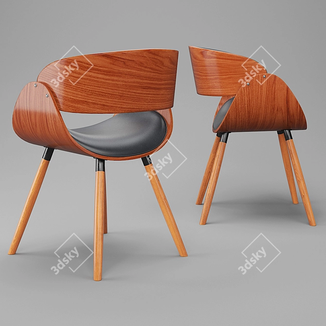 Corvus Mid-century Modern Accent Chair 3D model image 2