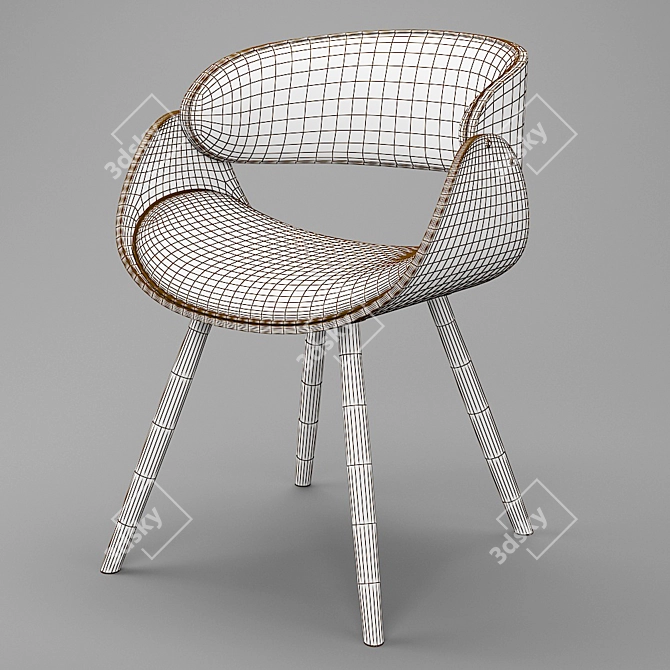 Corvus Mid-century Modern Accent Chair 3D model image 3