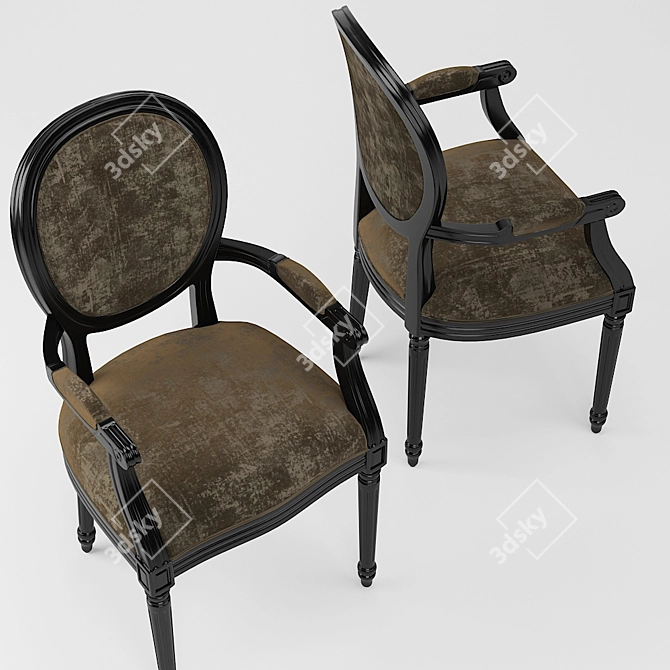 French Style Velvet Dining Chair
(Translation: Стул для обеденного стола в стиле францу 3D model image 2