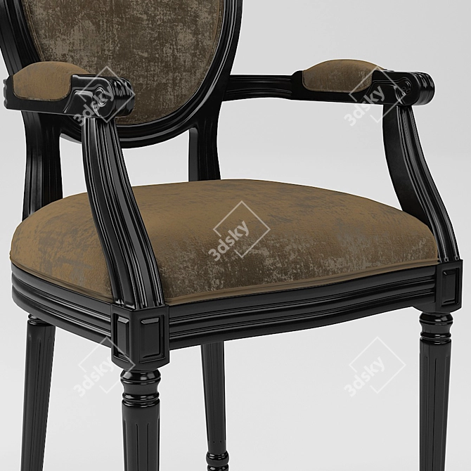 French Style Velvet Dining Chair
(Translation: Стул для обеденного стола в стиле францу 3D model image 3