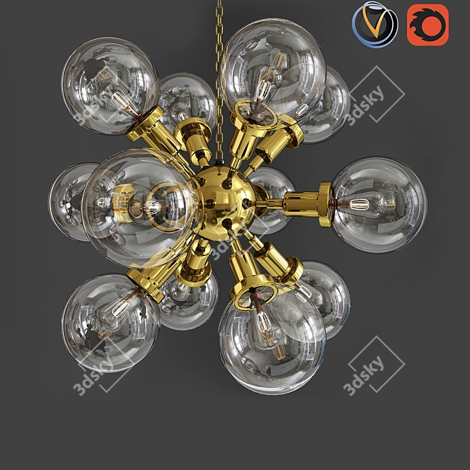 Elegant Ludlow Chandelier - Versatile Lighting Solution 3D model image 1