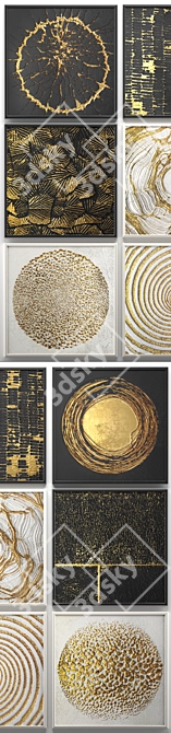 Luxury Gold Art Collection 3D model image 2