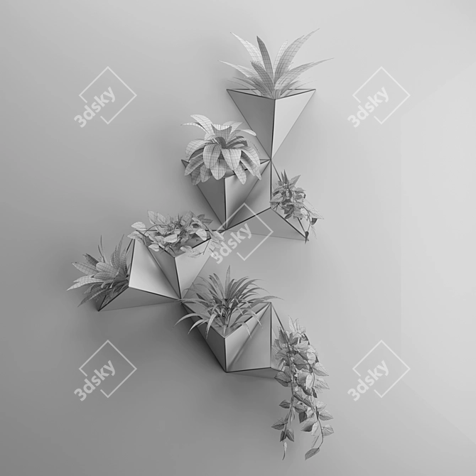 Elevate Your Space with Wall Greenery 3D model image 2