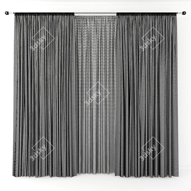 Elegant Window Drapes 3D model image 2