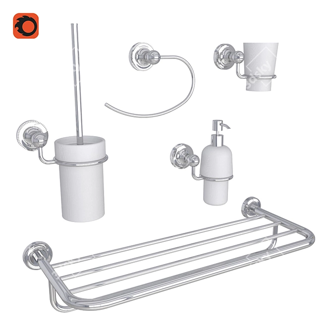 Fixsen Style Bathroom Accessories 3D model image 1