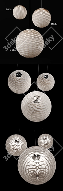 Illuminated Patera Sphere Pendant 3D model image 2